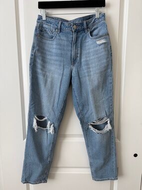 American Eagle Light Wash Distressed Mom Jeans
